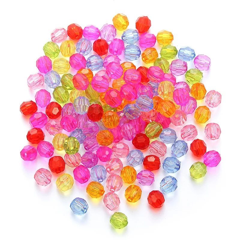 

Czech Plastic Beads Round with Hole Faceted Plastic Beads for Jewelry Making Handmade Supply Necklace Bracelet Accessories