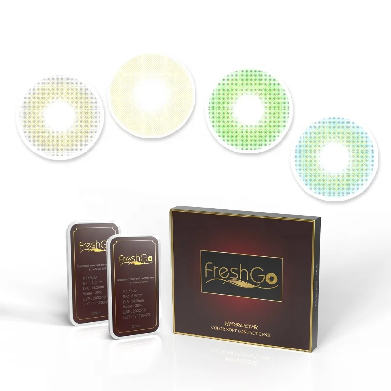 Free shipping sample contact lenses color contact lens freshgo natural hidrocor prescription eye lens
