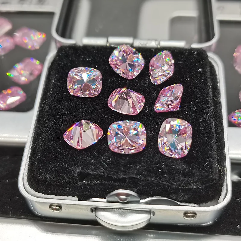 

Fancy cut loose pink diamond 1.5ct cushion cut moissanite