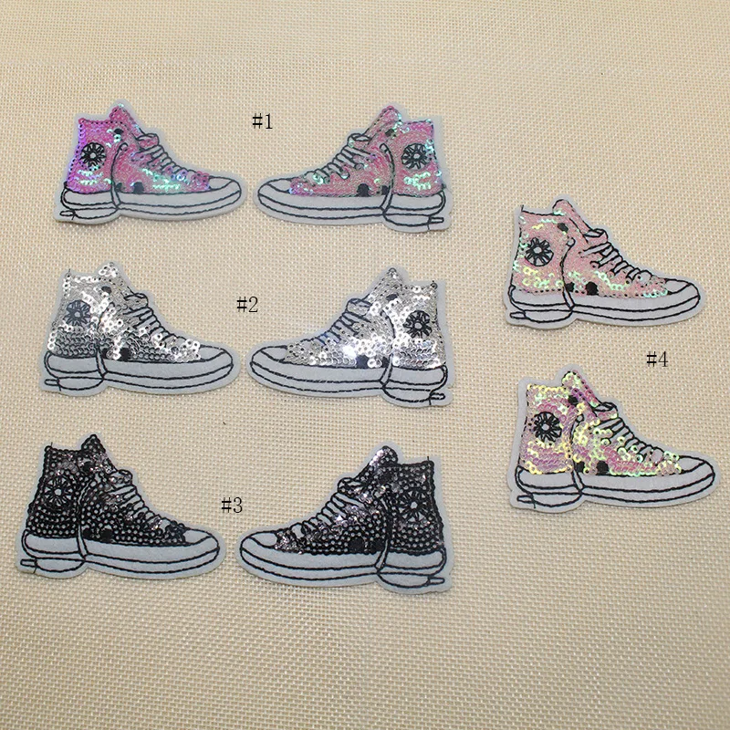 

Cute cartoon shoes Sequin patch cloth embroidery spot shoes beads accessories case bag decoration cloth stickers
