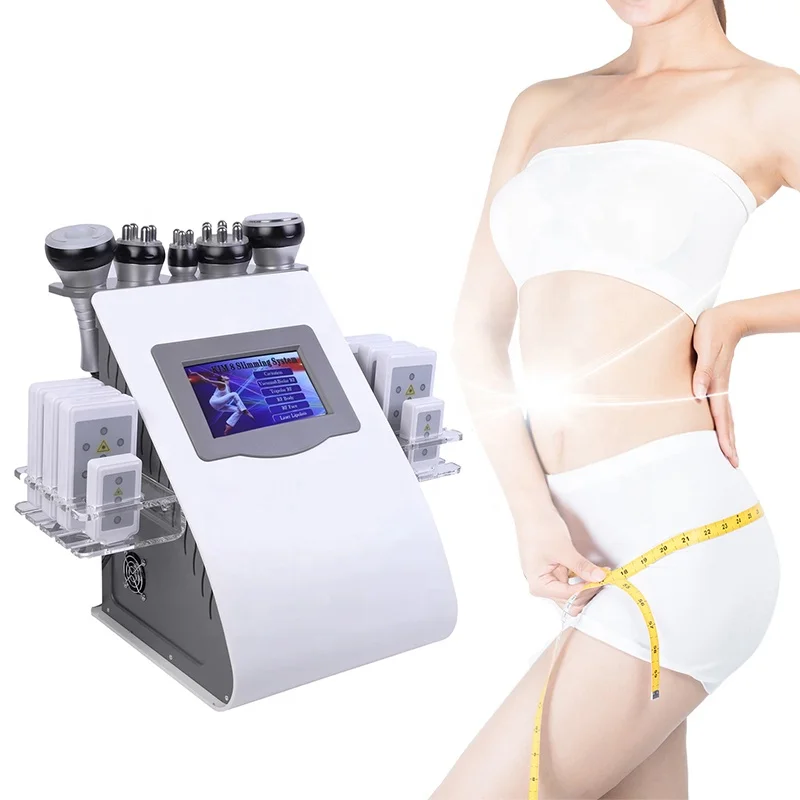 

Black Friday Deal Factory Price 6 in 1 High Quality Kim 8 New Ultra Cavitation Rf Vacuum Slimming Machine, White