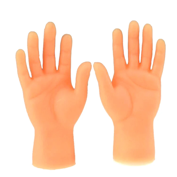 

New Small Mini-hand model novel enamel five fingers palm finger puppet finger set toy left and right hands pet massage toys, As photo