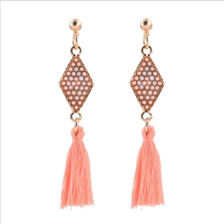 

New boutique earrings personality long tassel diamond earrings