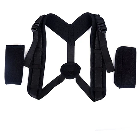 

Adjustable Back Corrector Clavicle Spine Back Shoulder Lumbar Posture Correction Brace Support Belt, Black
