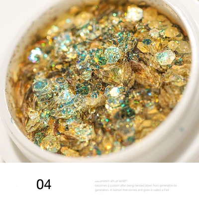 

2022 Hot Sale Nail Supplies 8 Colors Nail Flakes Mixed Size Glitter Flakes Sequins For Nail Art
