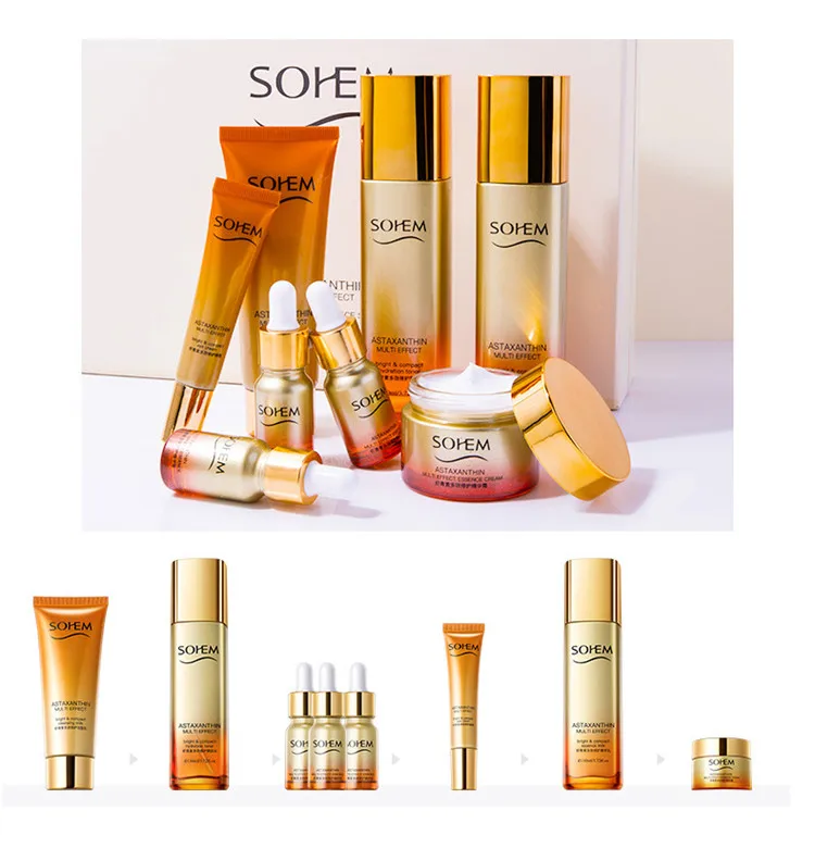 8pcs Astaxanthin Hydrating Multieffect Repair Skin Care Kit