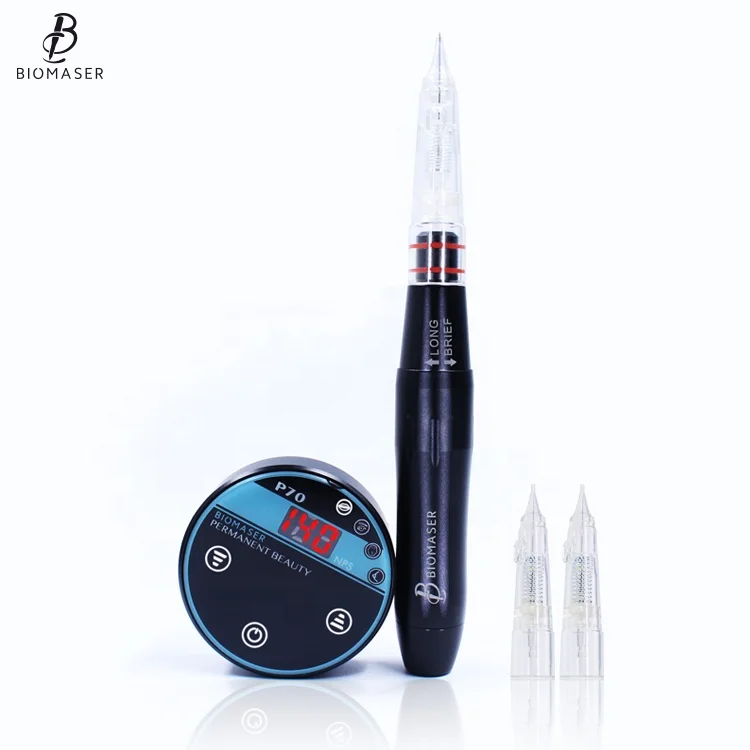 

BIOMASER OEM Professional Digital MINI PMU Permanent Makeup Tattoo Machine Kit P70 manufacturers with Needle Pen for Eyebrow Lip, Black/ gray/ red/ sliver/ rose red