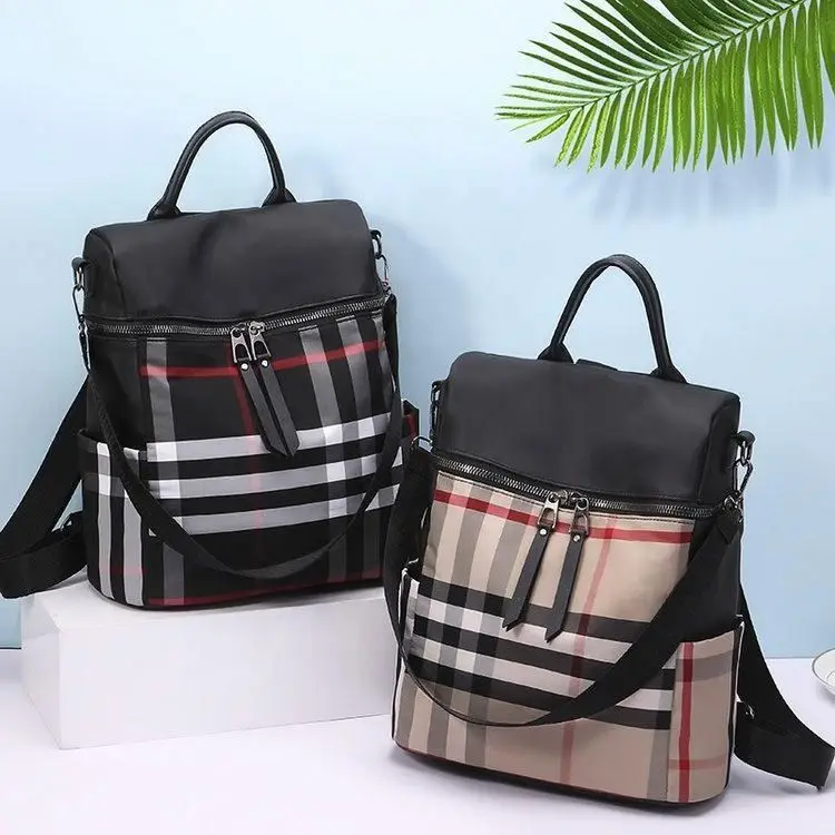 

Wholesale New Fashion Girl Women Large Capacity Lattice College Schoolbag Backpack