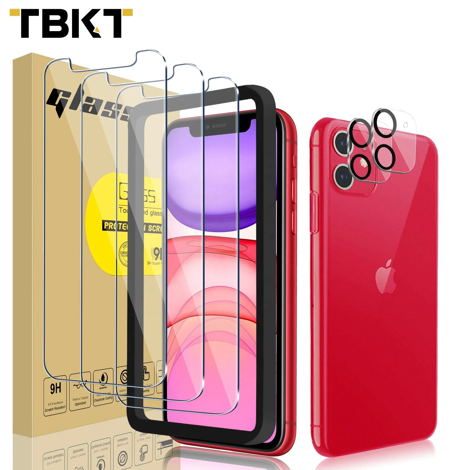 

3D Screen Protective Glass 3+2 camera cover for iphone 11 6.1 L Slot 9H Tempered Glass 0.33mm Srceen protector