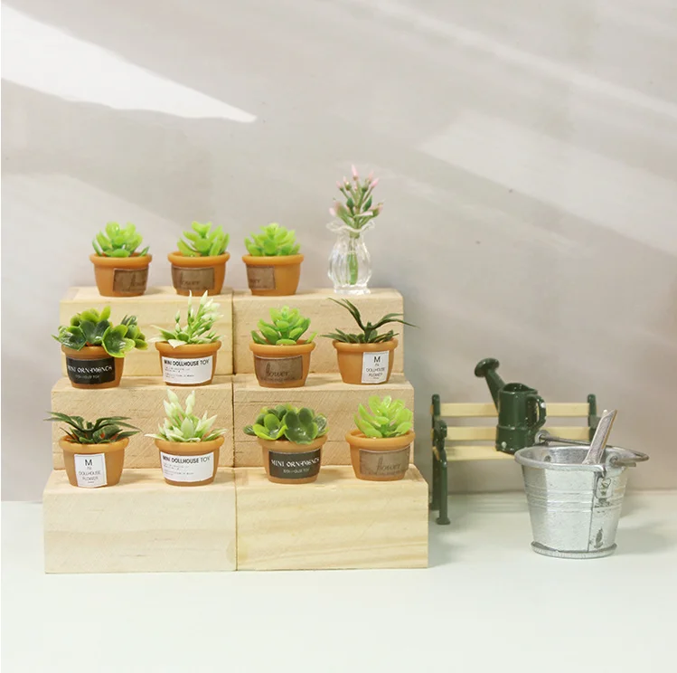 

1/6 1/12 Doll House Simulation Miniature Mini Plant potted plants toy flower model Decor