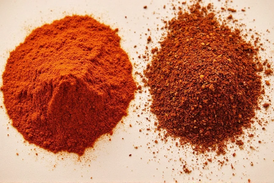 A colorful spice rack with chili powder and red pepper flakes