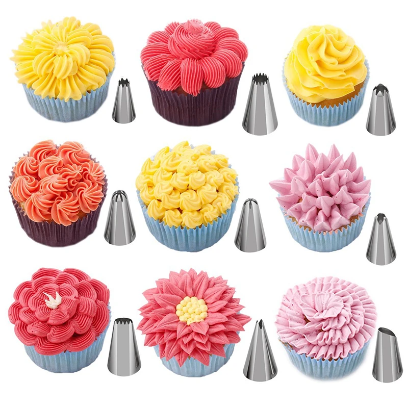 

200 pcs Complete Baking Set Tools with Cake Turntable Set Decorating Supplies Kit Baking Pastry Tools Cake Tools Set, Natural color