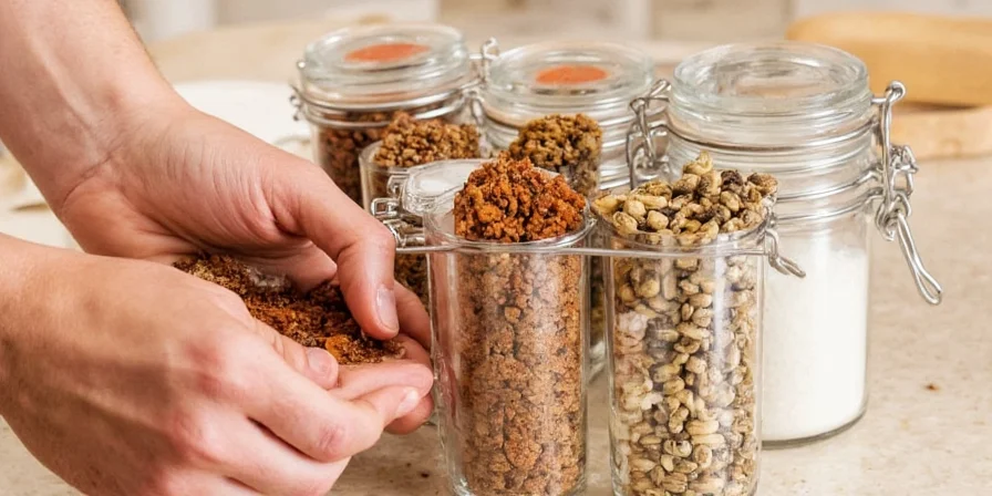 DIY spice rack made from wooden crate