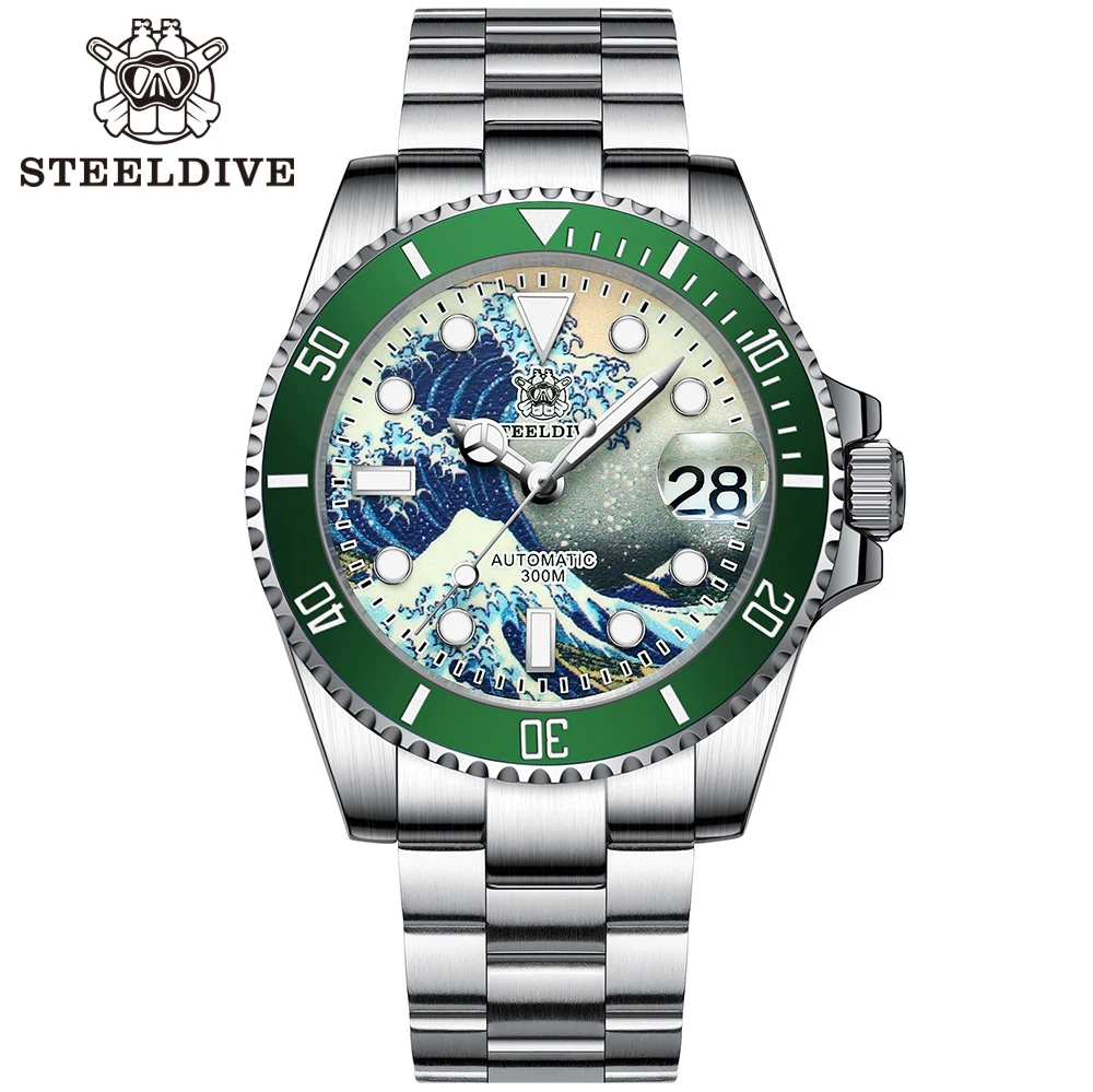 

Steeldive SD1953J New Arrival 2020 Full Luminous Kanagawa Dial 300M Water Resistant NH35 Automatic Diver Watch Reloj