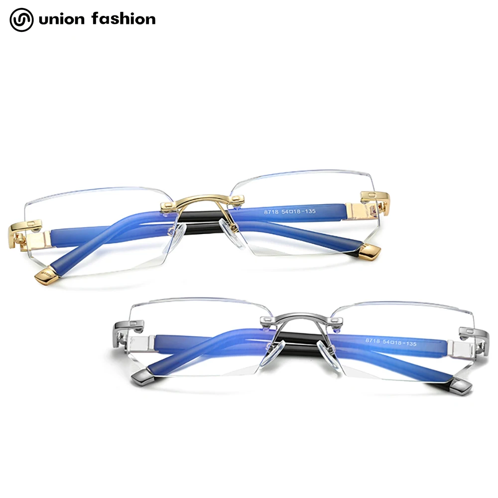 

New Trendy Women Men Superior Clear Anti Blue Light Rimless Reading Glasses, 2 colors