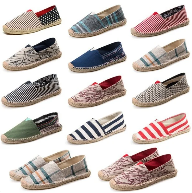 

wholesale cheap linen jute espadrilles shoes, slip on flat loafers fashion casual sneakers canvas ladies canvas shoes, As a picture