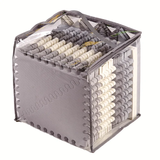 

HJT eva Baby Play Mat Kid's Puzzle Exercise Play Mat Soft EVA Foam Interlocking Triangular Floor Mat, Grey,white,yellow