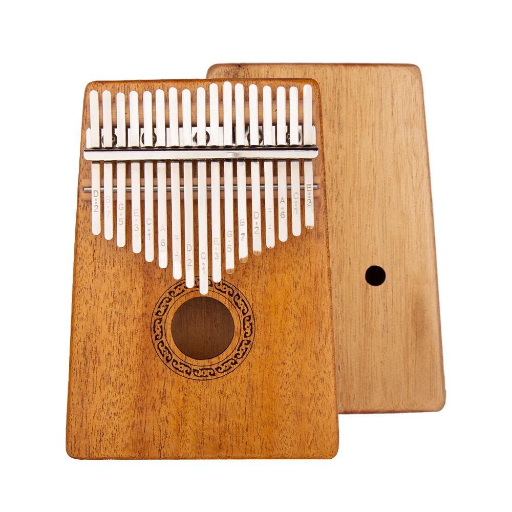 

17 key natural wood color mbira calimba top mahogany fingertip thumb piano kalimba