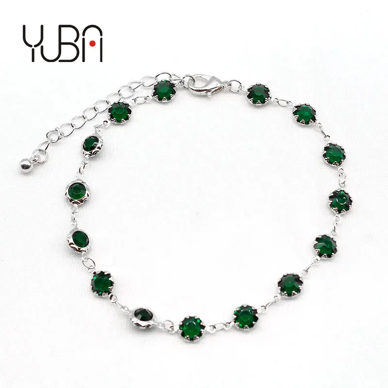 

fashion design beauty girls foot chain accessories metal chain with emerald gem women gold plated anklet