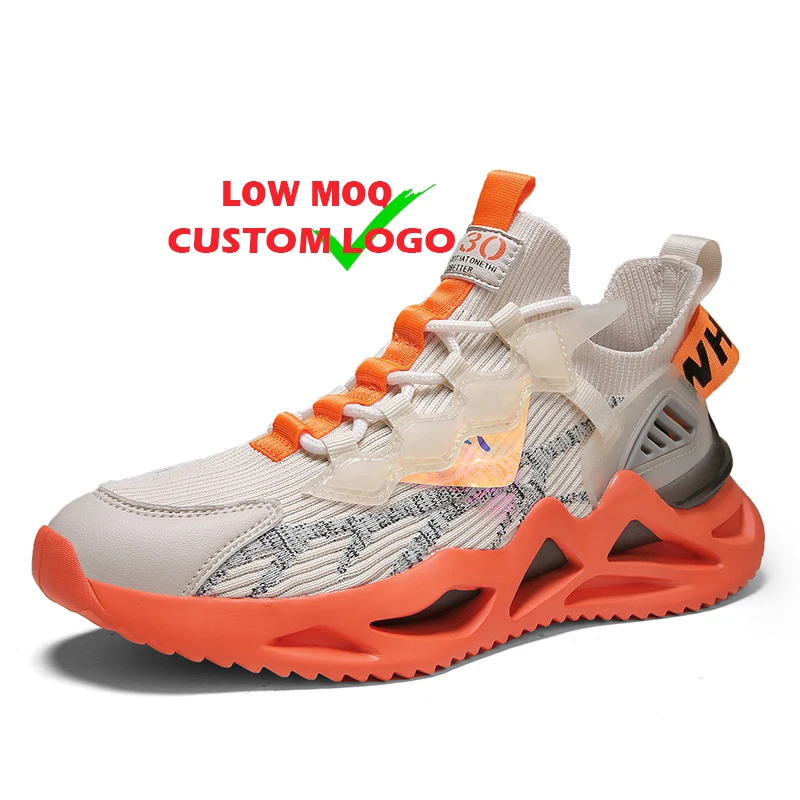 

Low MOQ Low price Hollow out shiny chaussures-tenis White breathable athlet shoes for Trend casual men's fashion sneakers