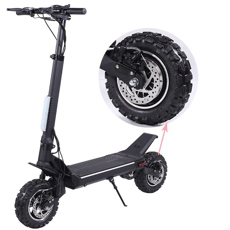 

High power 11inch 900W 1800W 60v lithium long range electric scooter off-road, Black