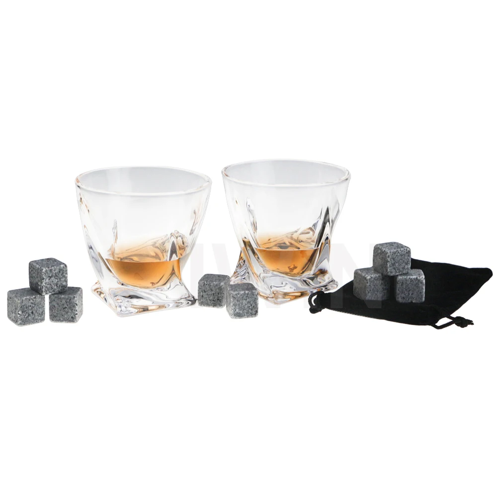 

Factory Direct Sale Whiskey Glasses Set of 2 Luxury Wine Twist Glass Cup Liquor Tumbler Birthday Present For Father, Burning color