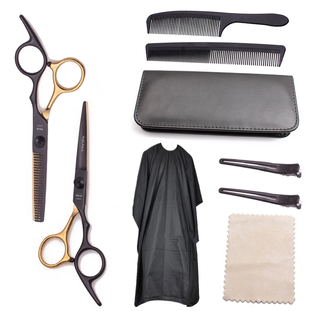 

Hair Scissors Set 6'' AQIABI Hair Cutting Scissors Thinning Shears Hairdressing Scissors Add Barber Cape A1001 Amazon Hot Sale, Shiny