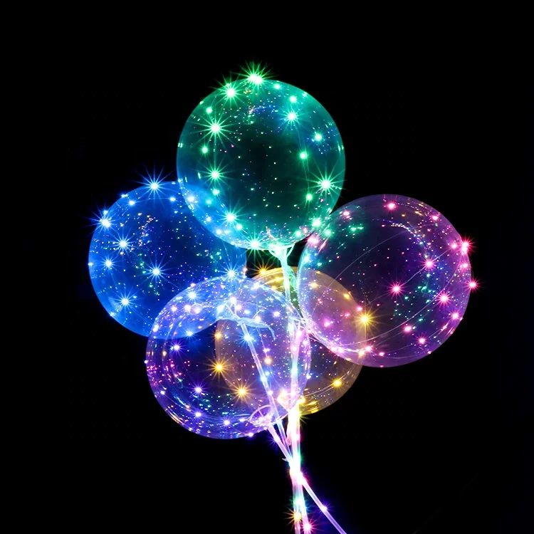 

Hot selling 2020 bobo ballon confetti party globos unicorn heart led balloon light with Animal cartoon sticker for decoration