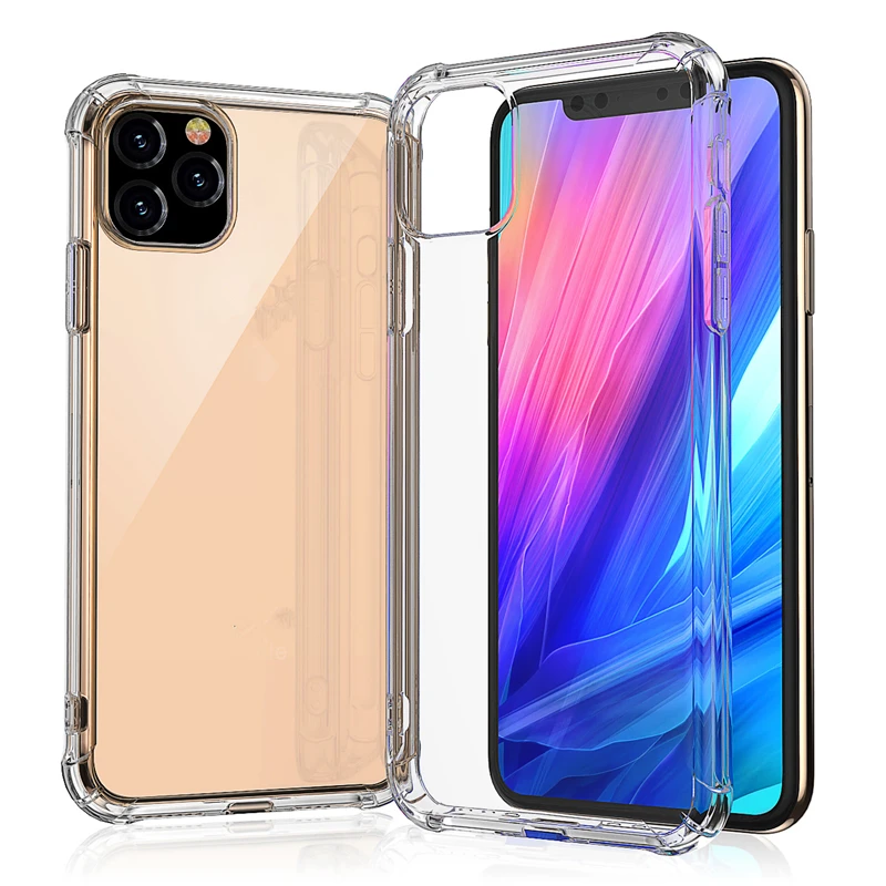 

2021 Super Soft TPU Clear Transparent Water Proof Mobile Back Cover Phone Case For iphone 11 pro max