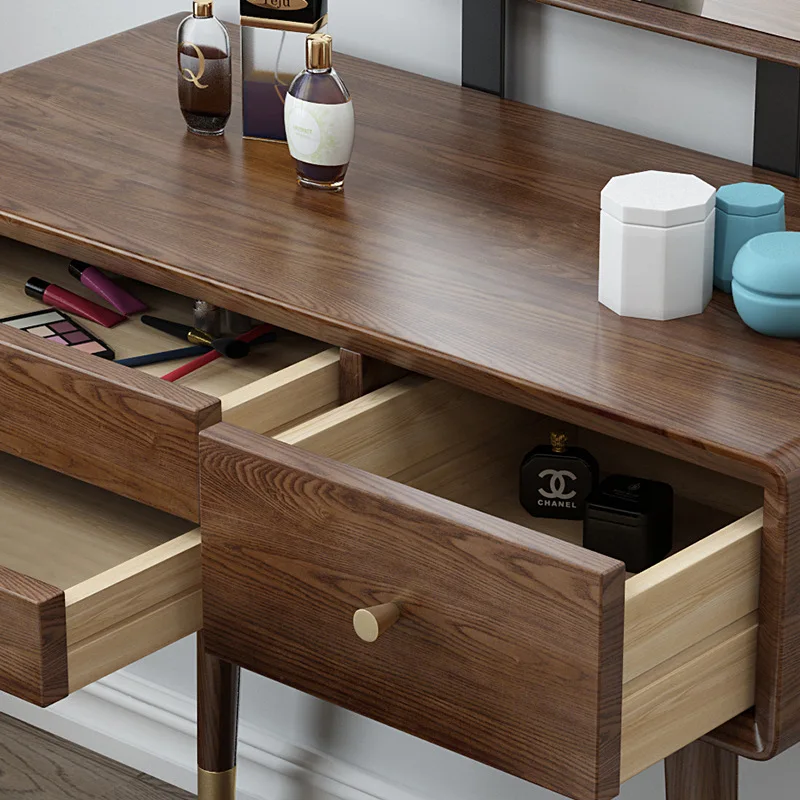 product-European Design Big LargeDressing Table soild Wood Makeup Desks Blue With Mirror white ash L-3