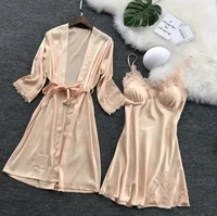 

2019 Cheapest product two-piece kimono mature women sexy bathrobe