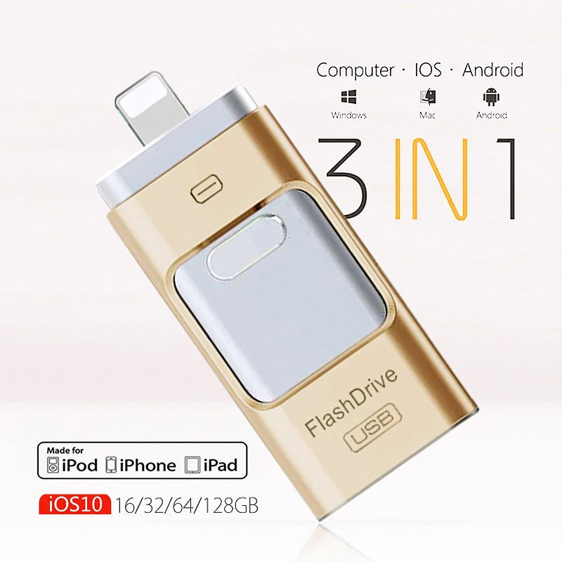 

3 in 1 USB 3.0 Flash Drive Memory Stick OTG Pendrive For iOS devices Type C Micro USB Android Phones 256GB 128GB 64GB 32GB 16GB