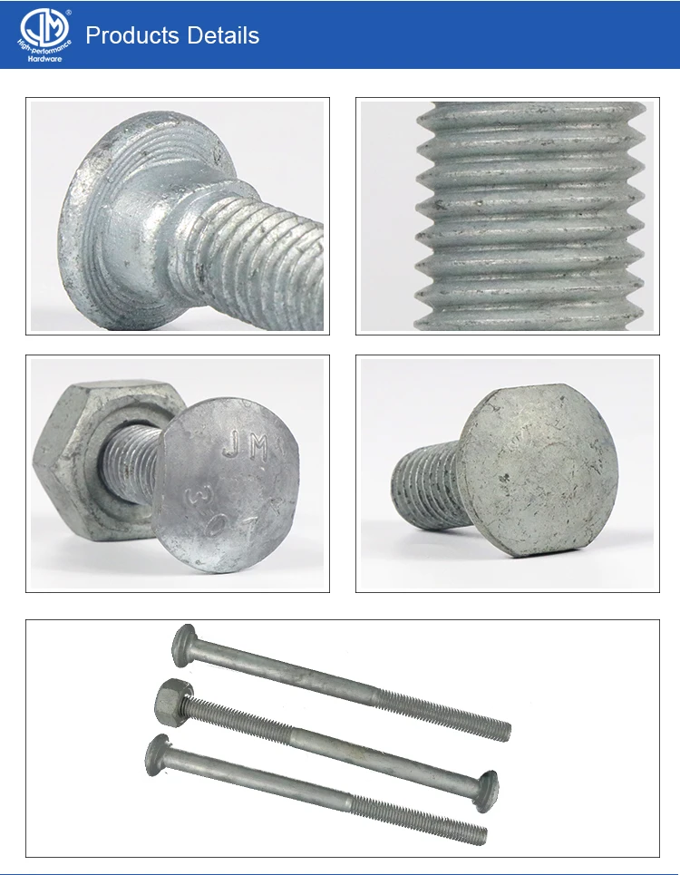 Guardrail Bolt And Nut Hardwar Guardrail Bolt Grade 4.6 Hdg Guardrail ...