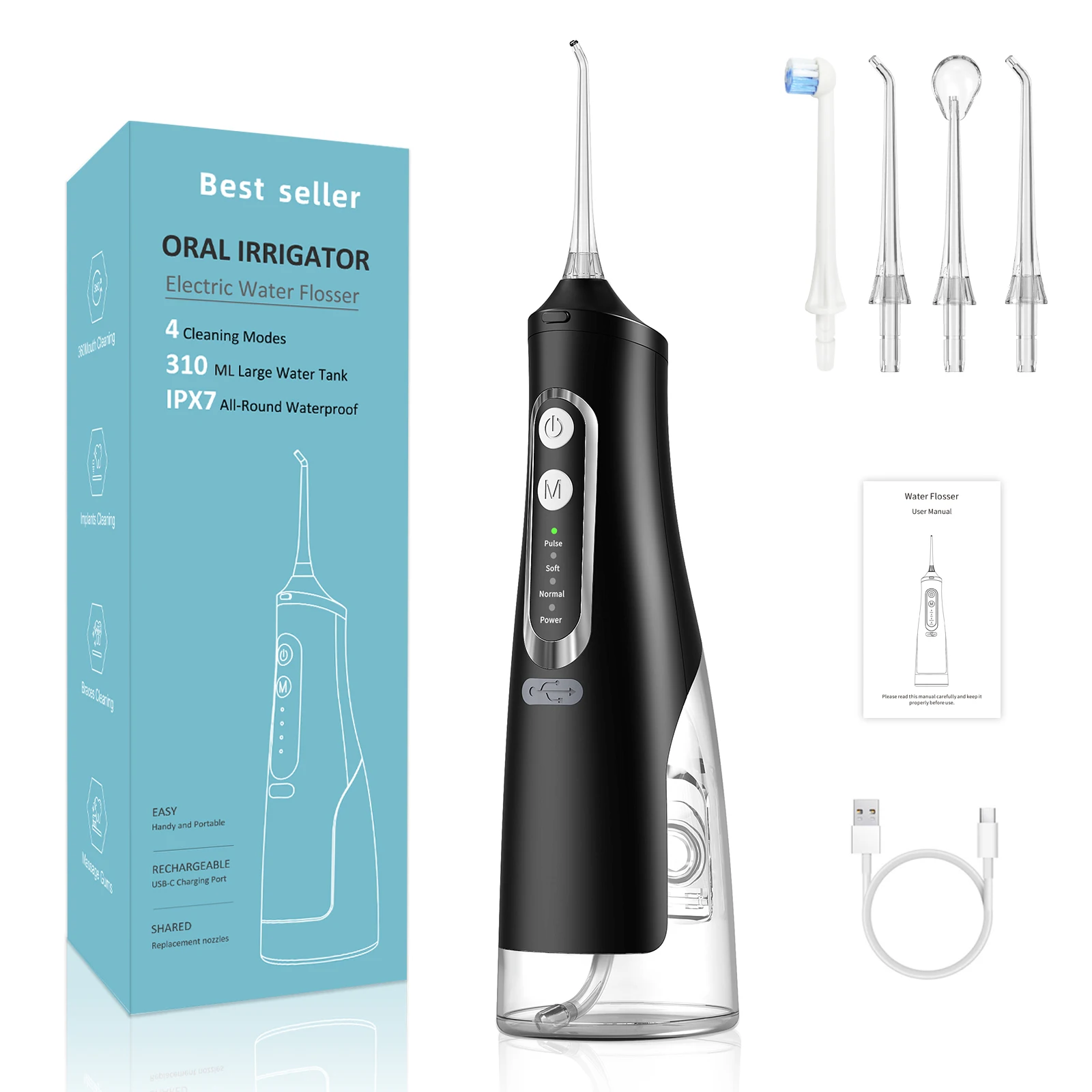 

Powerful Wireless Cordless Rechargeable Waterproof Travel Oral Teeth Pick Cleaner Dental Irrigator Care Handheld Water Flosser