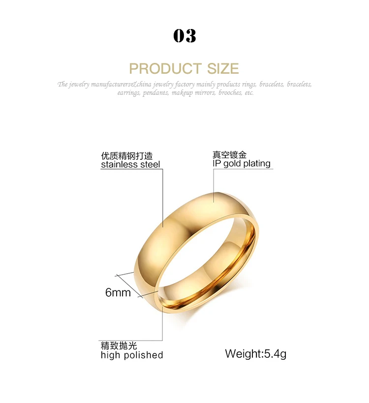 Wholesale Five colors available glossy and customizable text unisex ring R-015