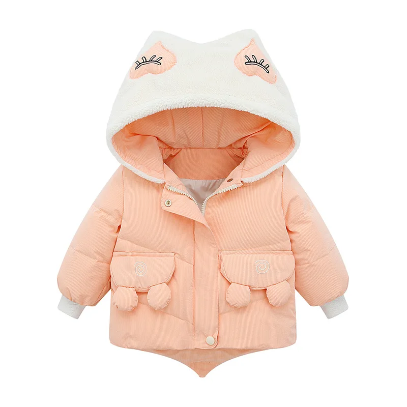 

Cute fox hat for boys and girls the same warm down jacket