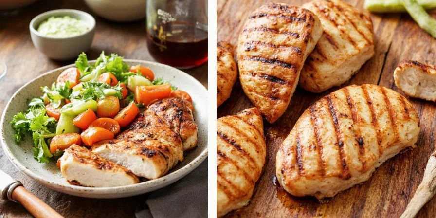 Jerk chicken with vibrant colors and fresh herbs