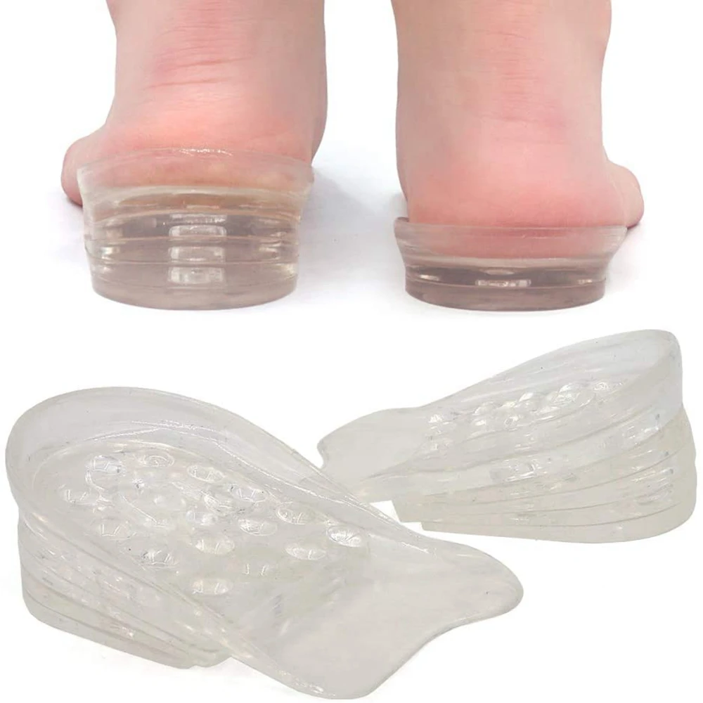 

Adjustable Silicone HeighteningInsole Heel Cushion Inserts Gel Heel Lift Inserts for Leg Length Discrepancy, Transparent