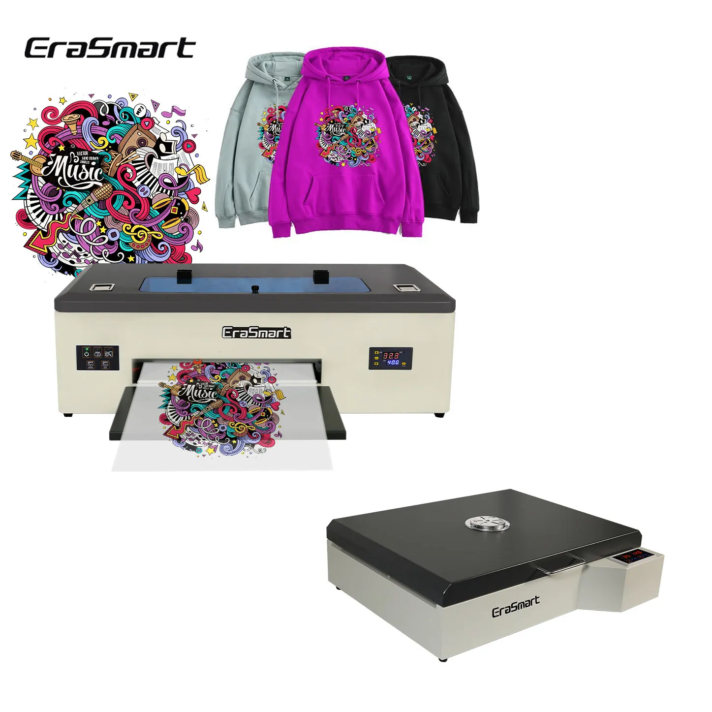 

Erasmart Newest Technology L1800 CMYKW 5 Colors Direct to Film Transfer Printer A3 DTF Printer For t-shirt printing