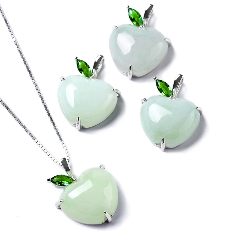 

Quality Statement 925 Silver Emerald Pendant Jade Silver Necklace China