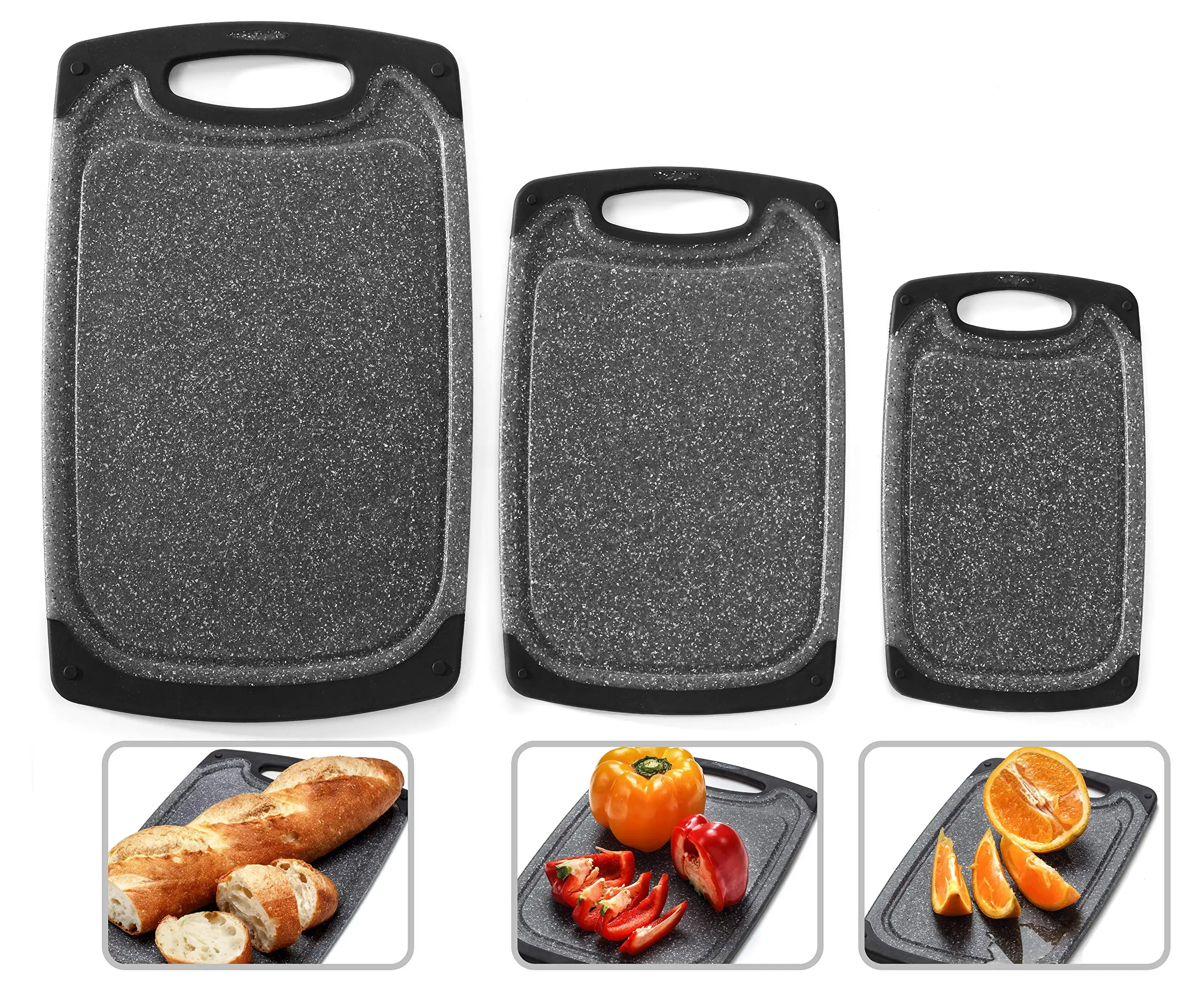 

Kitchen Accessories Multi-functional Anti-slip 3 Pieces Kitchen Chopping Board Plastic Cutting Board Set, Customized color