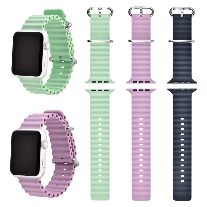 

Adjustable Buckle Silicone Ocean Watch Band for apple watch ultra 49mm