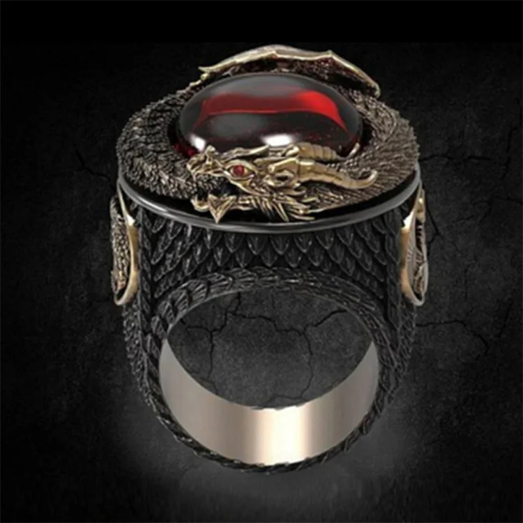 

Explosive Dragon Rings, Men's Exquisite Domineering Ruby Rings, Fashion Men's and Women's Ring Jewelry Wholesale