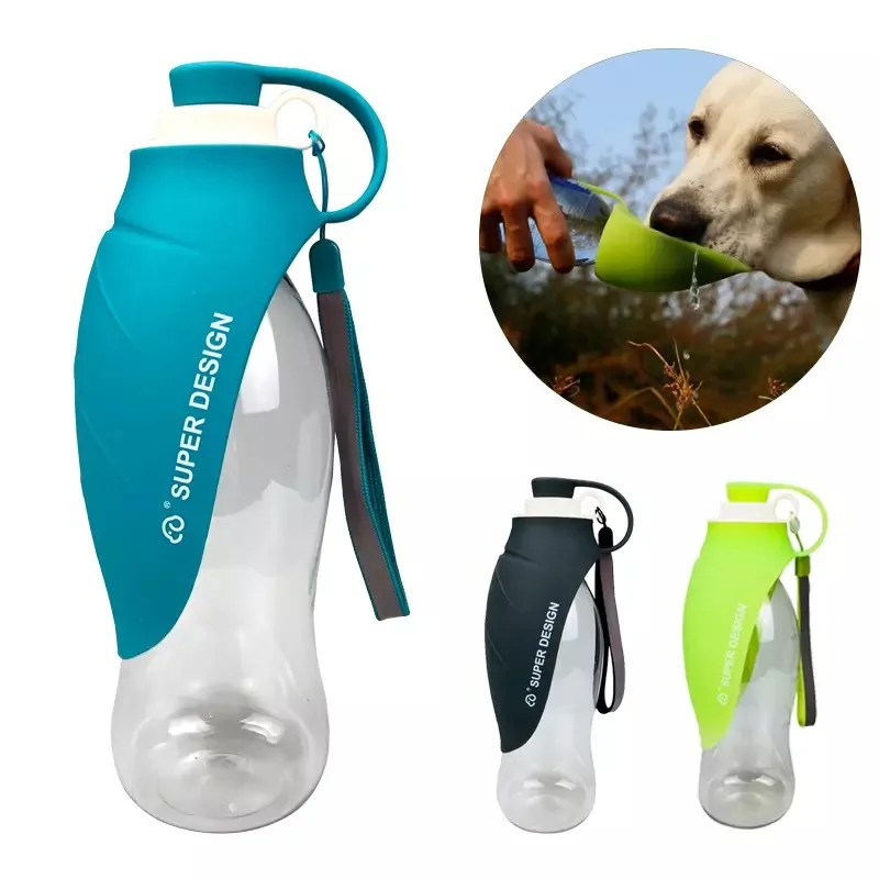 

Travel Portable Pet Dog Fresh Water Drinking Bottles Leaf Silicone Cat Water Feeders ABS Plastic Cups, Customized