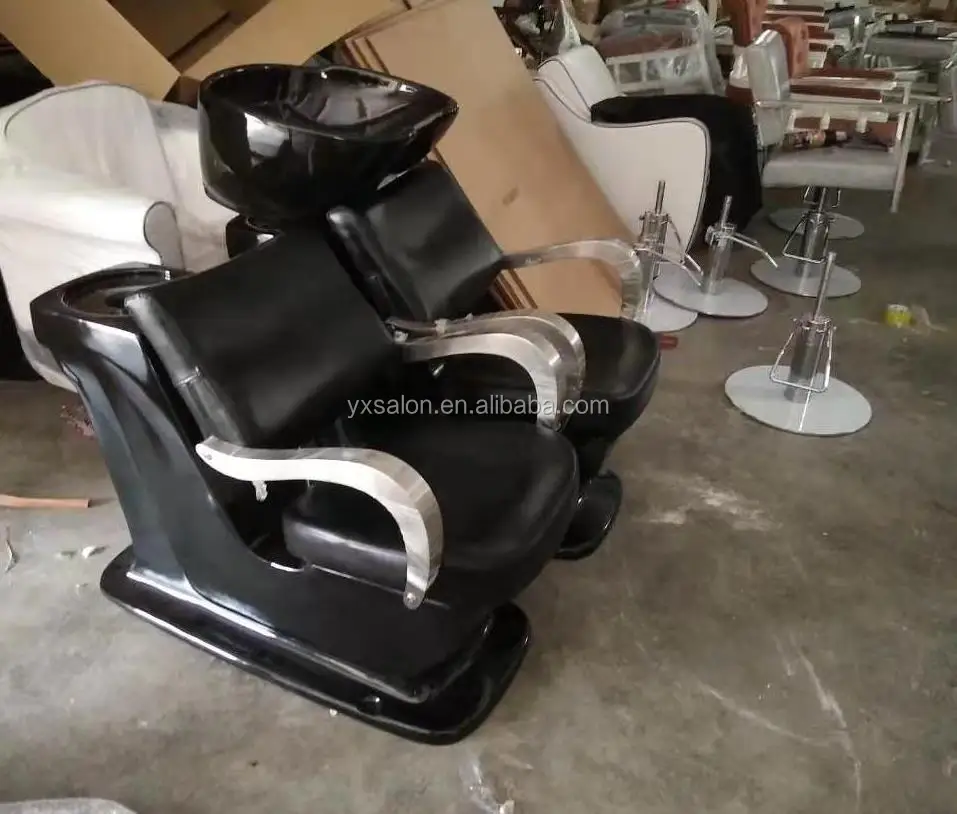 2020 New Arrival Fiber Glass Black Shampoo Bowl With Adjustable Bowl 5