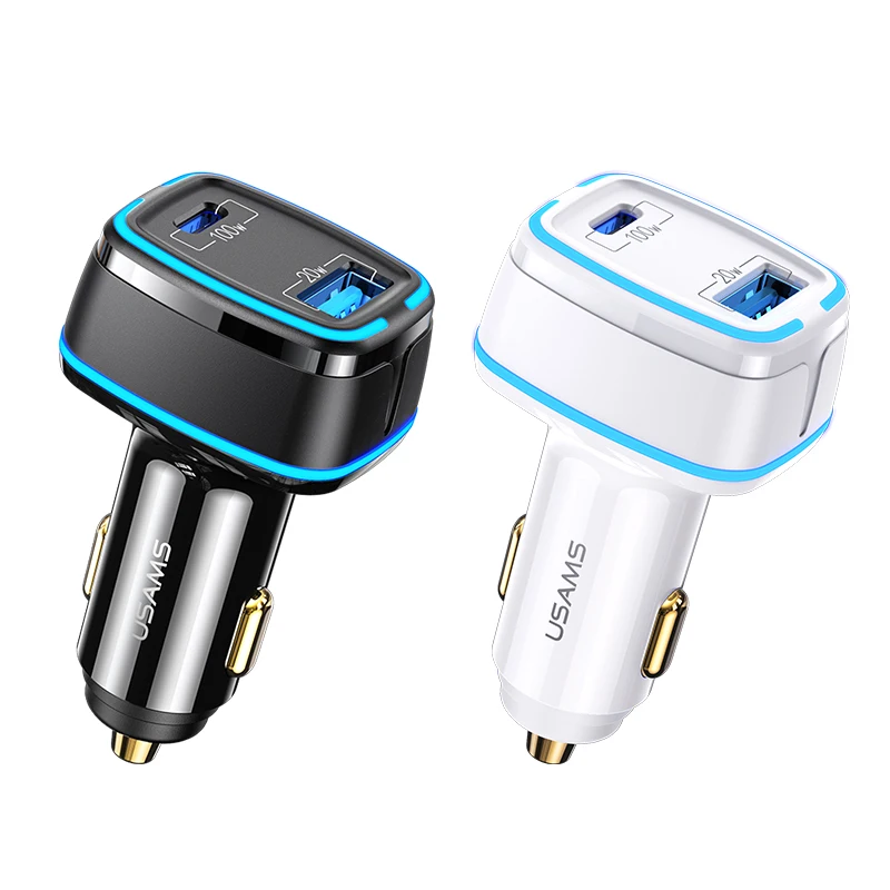 

USAMS Car Accessories 2021 Tops 120W Wireless Car Charger Dual Ports 100w PD Charger and 20w USB Charge Fast Charging