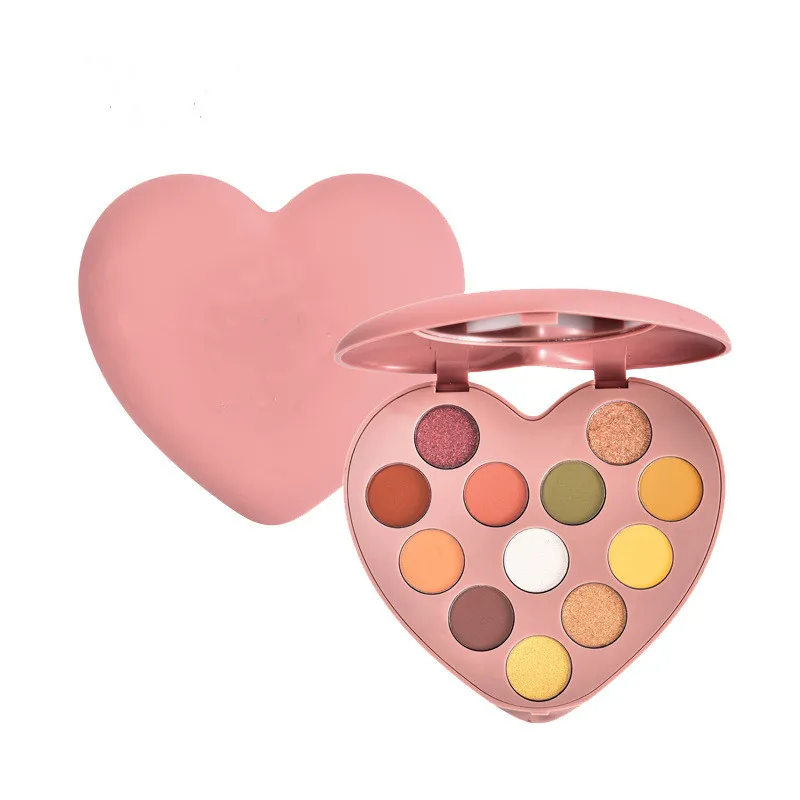 

The latest hot - selling love eye shadow disc 12 color matte waterproof and durable, Muliti-color