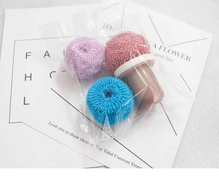 Wholesale Household Useful Fiber Steel Balls Handle Brush 