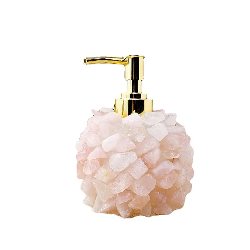 

Wholesale natural crystal rough stone liquid soap bottle energy crystal stone bottle
