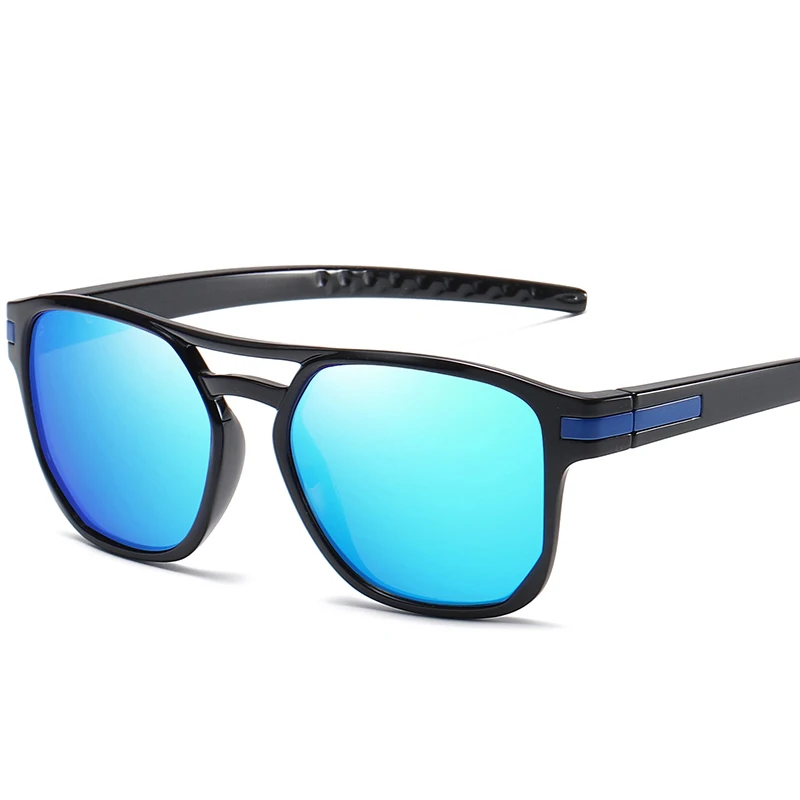 

SHINELOT P0112 TR90 Dual Beam Personality Polarized Driving Sunglasses Men TAC1.1 Irregular Frame Fashion Polarized Sunglasses